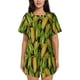 thumbnail image 1 of Fotbe Corn 2 Conjunto de Pijama Estampado para Mujer, 2 Piezas, Ropa de Dormir con Camiseta de Manga Corta y Shorts Suaves-Small, 1 of 6