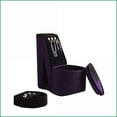 thumbnail image 4 of 9" Tall Jewelry Box with Hooks, High Heel Design, Purple Velvet | Purple | PU, 4 of 5