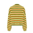 thumbnail image 4 of Striped Cardigan Sweater for Women Long Sleeve Chunky Knitted Coat Yellow L, 4 of 5