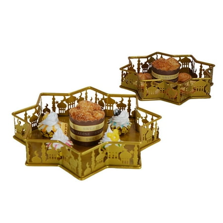 

IMSHIE Muslim Eid Food Tray Eid Decorative Dinner Food Tray Ramadan Activities Party Decoration Food Storage Container Event Party Decoration Castle Tray for Table Food Storage Container realistic