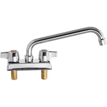 Commercial Kitchen Deck Mount Kitchen Sink Faucet 4" Center with Swivel Spout