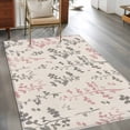 thumbnail image 2 of Pink Grey Botanical Area Rugs 3'x5', Small Throw Rugs for Living Room Bedroom, Rustic Country Spring Floral Summer Leaf Indoor Outdoor Rug Non-Slip Low Pile Carpet Runner Reversible Floor Mats, 2 of 8