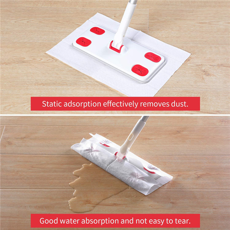 Disposable Dust Mop with 30pcs Dry Refill Pads,Professional Hardwood