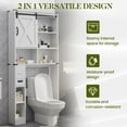 thumbnail image 2 of CozyHome Over The Toilet Storage Cabinet, Farmhouse Storage Cabinet Over Toilet with Sliding Barn Door, Home Space-Saving Toilet Rack, Behind Toilet Bathroom Organizer for Bathroom, White, 2 of 9