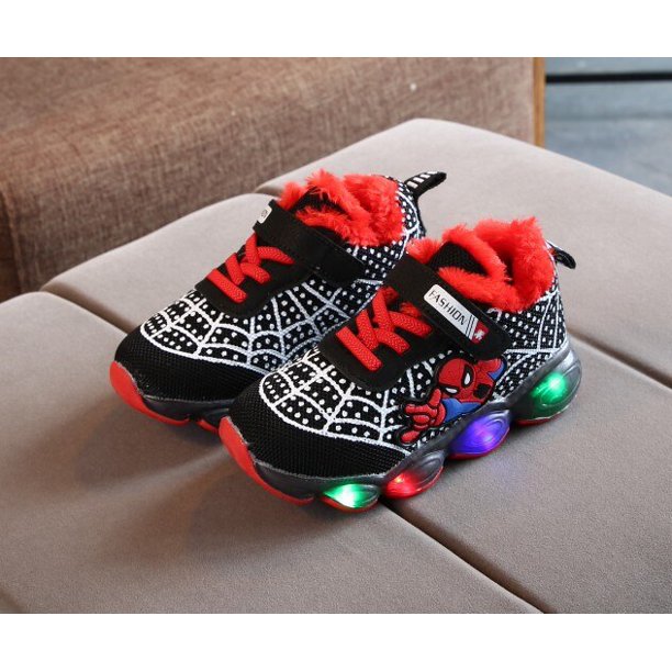 Zapatos informales de verano de dibujos animados de Disney para niños, zapatos deportivos para niños, zapatos con luz led, zapatos de red para niñas, 30 plantillas de 18,5 cm Gao Jinjia LED