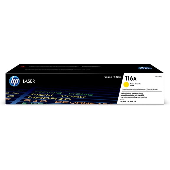 HP 116A Yellow Original Laser Toner Cartridge, ~700 pages, W2062A