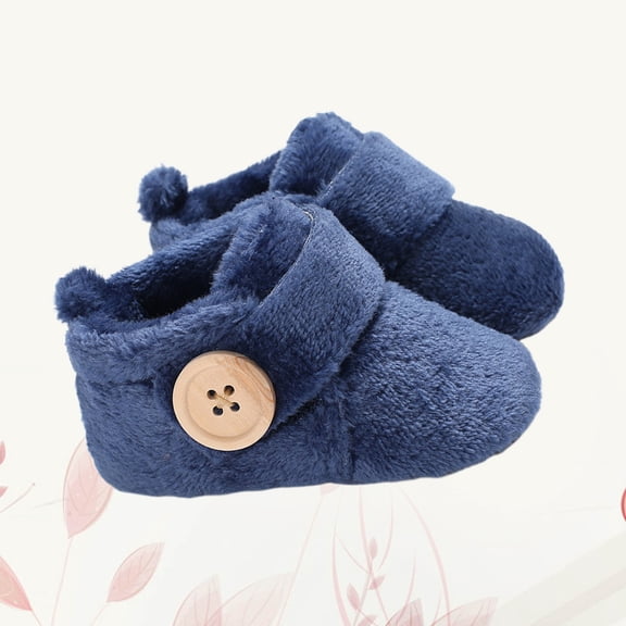 Minkissy Soft Baby Shoes Dark , Warm Winter Footwear for Newborns 0-12 Months, Comfortable and Cozy 1 Pair