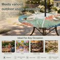 thumbnail image 6 of Round Outdoor Tablecloth with Umbrella Hole and Zipper, Orange Green Blue Palm Leaves Tablecloth with Elastic Waterproof, Summer Tropical Botanical Patio Table Covers for 36" - 44" Pool Tables, 6 of 9