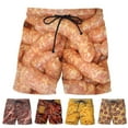 thumbnail image 2 of Men's Sausage Print Wide Leg Elastic Waist Drawstring Shorts, 2 of 3