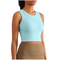 thumbnail image 1 of Lolmot Débardeur pour Femmes, Blouse de Sport Unie à Col Rond avec Coussin de Poitrine, 1 of 4