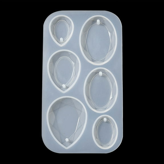 1 pc DIY Teardrop Pendant Silicone Molds Resin Casting Molds for UV Resin Epoxy Resin Jewelry Making White 118x65x7mm Hole: 2mm Inner Diameter: 18~28.5x24~40mm