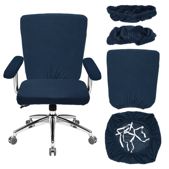 Office Chair Covers, 38-55cm Stretchable Computer Chair Slipcover, Navy Blue