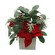 Mainstays Faux Red Pointsettia Floral Centerpiece with Greenery, 7.48 ...