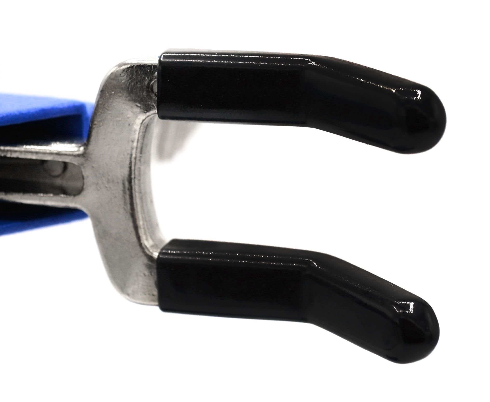 3 Finger, Vinyl Coated Dual Adjustable Extension Clamp on Stainless Steel Rod - 2.3" Max Clamp Opening, 5" Rod - Powder Coated Zinc Alloy - Research, Industrial Laboratory Grade -  Eisco Labs