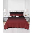 thumbnail image 3 of Black Red Ombre Summer Quilt Set Twin Size, Soft Microfiber Quilted Bedding Set with 2 Pillow Shams, Modern Abstract Art Gradient Lightweight All Season Bedspread Coverlet for Bedroom 68"x86", 3 of 6