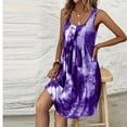 thumbnail image 4 of Hilenly Womens Plus Size Tank Dress Sleeveless Square Neck Pleated Flowy Mini Dress Summer Beach Tie Dye Sundress, 4 of 7