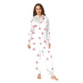 thumbnail image 2 of FORMRS Onesies Pajama for Adults Unisex Hoodie Winter Jumpsuit One Piece Sleepwear, Sizes S-2XL, Pink Polka Dots, 2 of 7