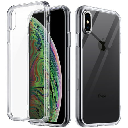 ULAK iPhone Xs Max Case, Slim Fit Anti Scratch Hard PC Back Cover with Anti-Slip Shockproof proof Soft TPU Bumper for iPhone Xs Max 2019 (HD Crystal