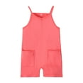 thumbnail image 3 of Toddler Jumpsuit and Romper Girls Rompers Summer Casual Loose Sleeveless Overalls Shorts Jumpsuit 2025 Beach Vacation Solid Outfits with Pockets, 3 of 9