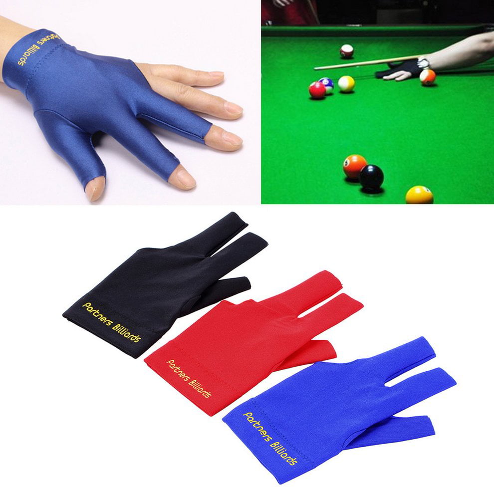 Professional Sports Comfortable Spandex Snooker Billiard Cue Glove Pool Left Hand Open Three Finger Accessory 