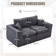 thumbnail image 6 of 2-Seater Cloud Modular Sofa - Removable Cushion Covers, No Assembly Required for Living Room,Dark Gray, 6 of 26