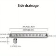 thumbnail image 1 of 1 Set, 11.8" Linear Shower Drain With Removable Grate, Professional Brushed 304 Stainless Steel Rectangle Shower Floor Drain,Floor Shower Drain With Hair Strainer, 1 of 5