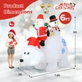 thumbnail image 3 of Costway 6 Ft Christmas Inflatable Animated Santa Penguin & Snowman Riding Polar Bear, 3 of 10