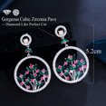 thumbnail image 3 of EOEMY Fancy Flower Round Dangle Drop Long Party Earrings For Women Cz Crystal Jewelry, 3 of 8