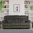 thumbnail image 5 of Lexicon Laurelton 90" Traditional Microfiber Double Reclining Sofa in Chocolate, 5 of 5