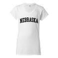 thumbnail image 2 of Wild Bobby State of Nebraska College Style Women Standard V-Neck Tee, 2 of 6