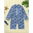 thumbnail image 2 of Toddler Baby Boys Girls Swimsuit UPF 50+ Rash Guard One Piece Zipper Shark Swimwear Long Sleeve Bathing Suit 3 Months - 5 Years, 2 of 9