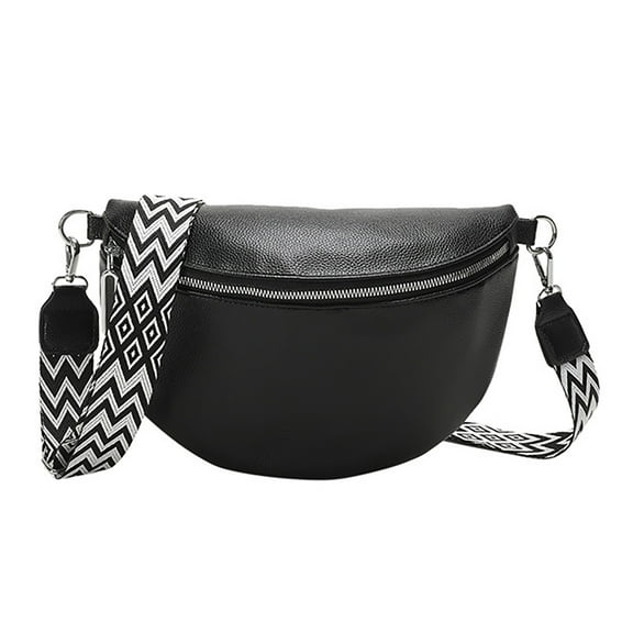 Stylago Leather Crossbody Sling Bag Purse for Women Fashion Chest Bag Ladies Adjustable Wide Strap Travel Phone Shoulder Bags Black