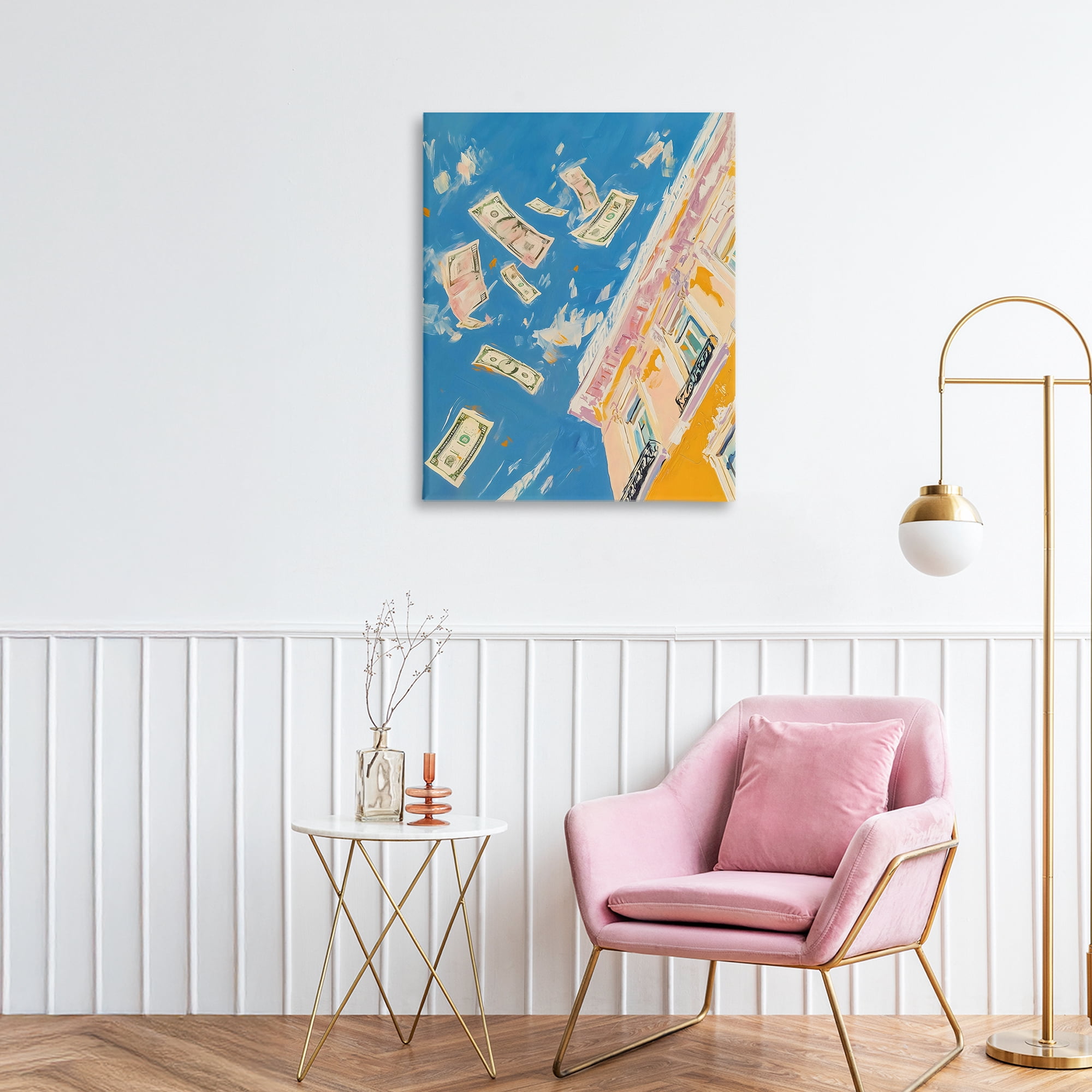 Stupell Industries Money Rain Drifting Past Windows Canvas Wall Art, design by The Prints Vibe