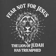 thumbnail image 5 of Wild Bobby Fear Not For Jesus The Lion Of Judah Has Triumphed Inspirational/Christian Women Graphic Tee, Charcoal, Large, 5 of 5