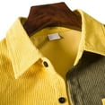 thumbnail image 5 of IROINNID Men's Shacket Turndown Lapel Long Sleeve Contrast Color Comfy Corduroy Fashion Multi-pocket Shirt Jacket, 5 of 8