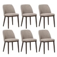 thumbnail image 6 of AFO Fabric Upholstered Dining Chairs Set of 6, Modern Padded Kitchen Chairs with Ergonomic Curved Back & Solid Wood Legs, For Dining Room & Kitchen, Camel, 6 of 11