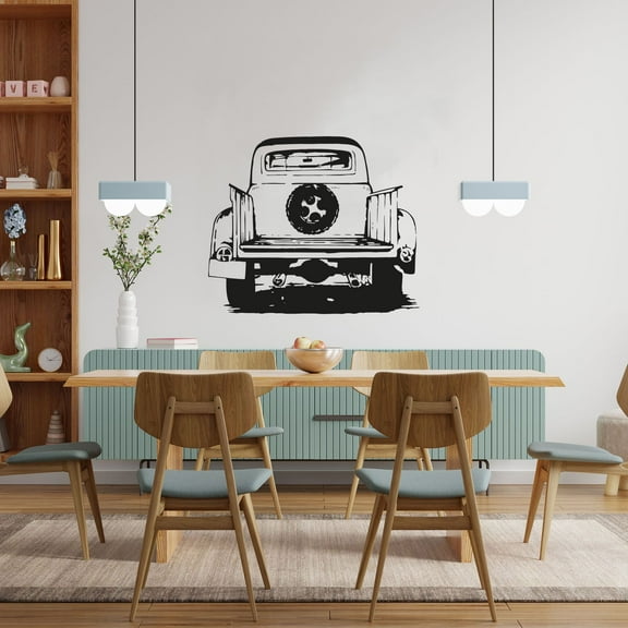 Truck Back Trucks Monster Truck Toy Cars Vehicle Wall Sticker Art Decal for Girls Boys Room Bedroom Nursery Kindergarten House Fun Home Decor Stickers Wall Art Vinyl Decoration Size (20x20 inch)