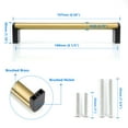 thumbnail image 3 of Fulgente 10 Pack Brushed Brass Kitchen Cabinets Handles 6-1/5inch (160mm) Matte Gold Drawer Pulls for Bathroom Cupboard Stainless Steel Closet Bar Handle Hardware, 3 of 15