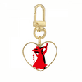 thumbnail image 1 of Dancer Duet Dance Social Dancing Gold Heart Keychain Metal Keyring Holder, 1 of 3