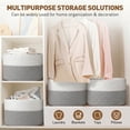 thumbnail image 3 of Large Blanket Basket, 22"x12"x17"(75L) Rectangle Woven Baskets for Storage, Cotton Rope Basket for Living Room, Toy Basket with Handle, Basket for Organizing(White & Gray), 3 of 7