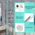 thumbnail image 6 of Shower Caddy Tension Pole with 4 ABS Baskets,Shower Storage Shelf with 56 to 125 Inch Adjustable Stainless Pole for Bathroom White, 6 of 7