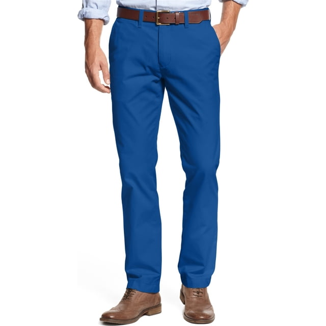 Tommy Hilfiger Mens Custom Fit Casual Chino Pantalones, Azul, 36W x 32L