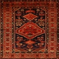 thumbnail image 1 of Ahgly Company Machine Washable Indoor Square Traditional Tomato Red Area Rugs, 4' Square, 1 of 7