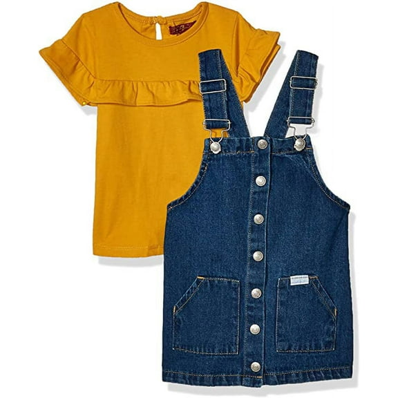 Seven 7 For All Mankind Toddler 2 Pc Top And Denim Jumper Set - Size 4T