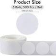 thumbnail image 2 of 5 rollos de pegatinas de puntos blancos de 28,5 x 0,1 mm, PVC, autoadhesivas, planas, redondas, en blanco, para oficina, venta de garaje y garaje., 2 of 3