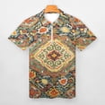 thumbnail image 3 of Heritage Bohemian Floral Traditional Moroccan Style Men Zipper T-shirt Summer Casual Short Sleeve T-shirt Top, 3 of 7