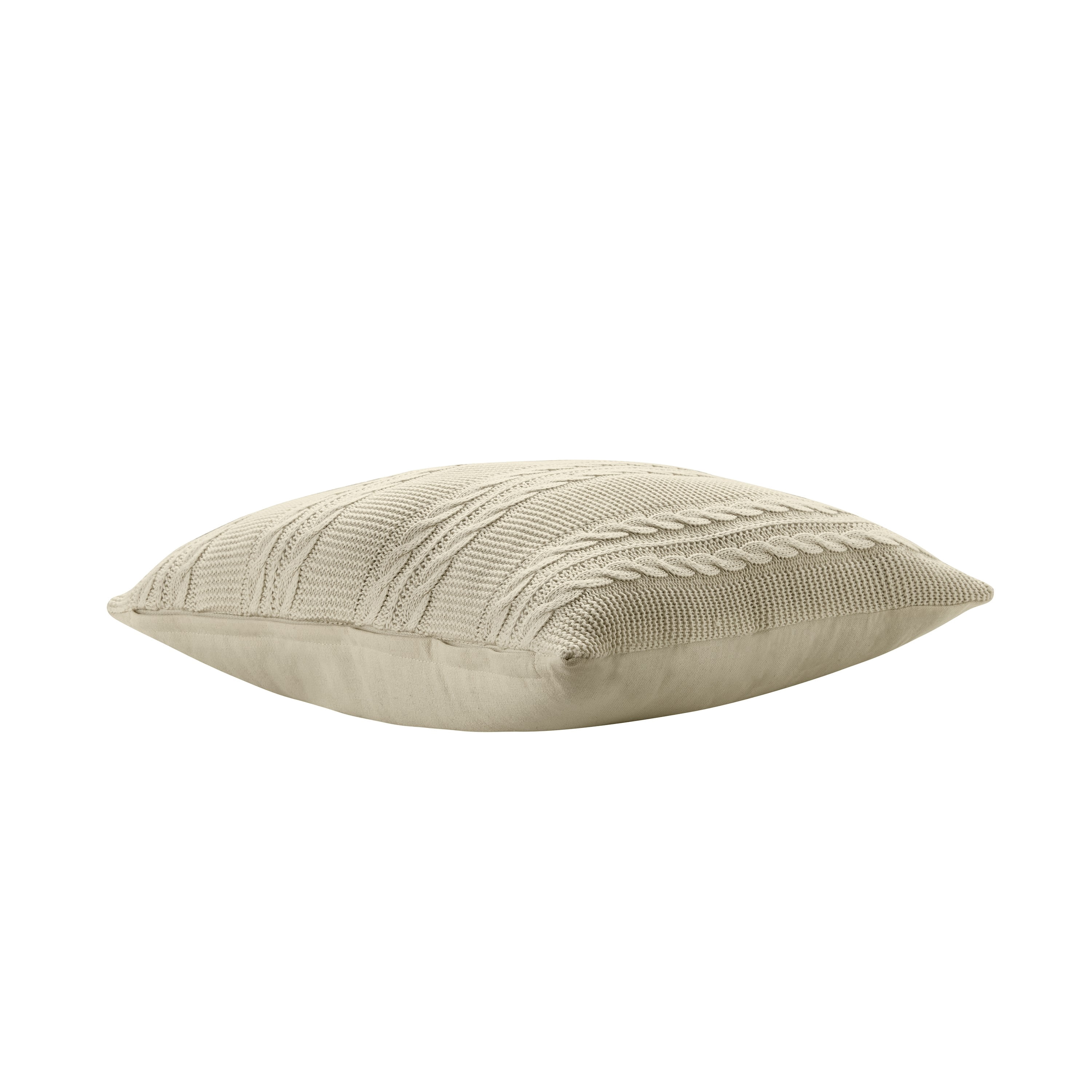VCNY Home Dublin 18" x 18" Cream Cable Knit Cotton Decorative Pillow