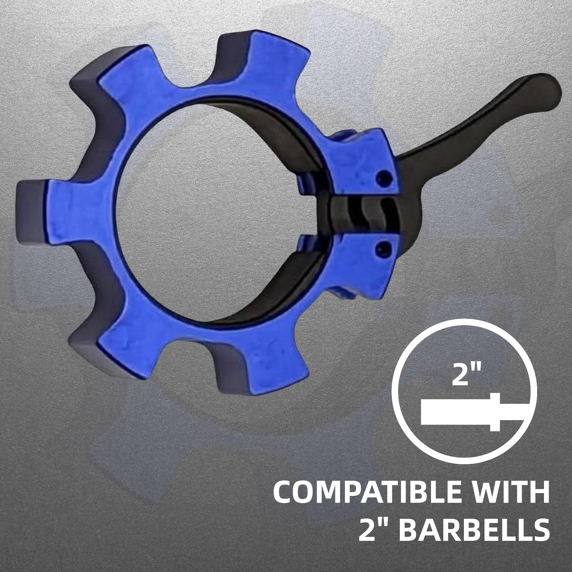 FlexWave Fitness Aluminum Olympic Barbell Collars, Quick-Release Locking Clamps, 2-Inch Weight Clips for Weightlifting, Pair