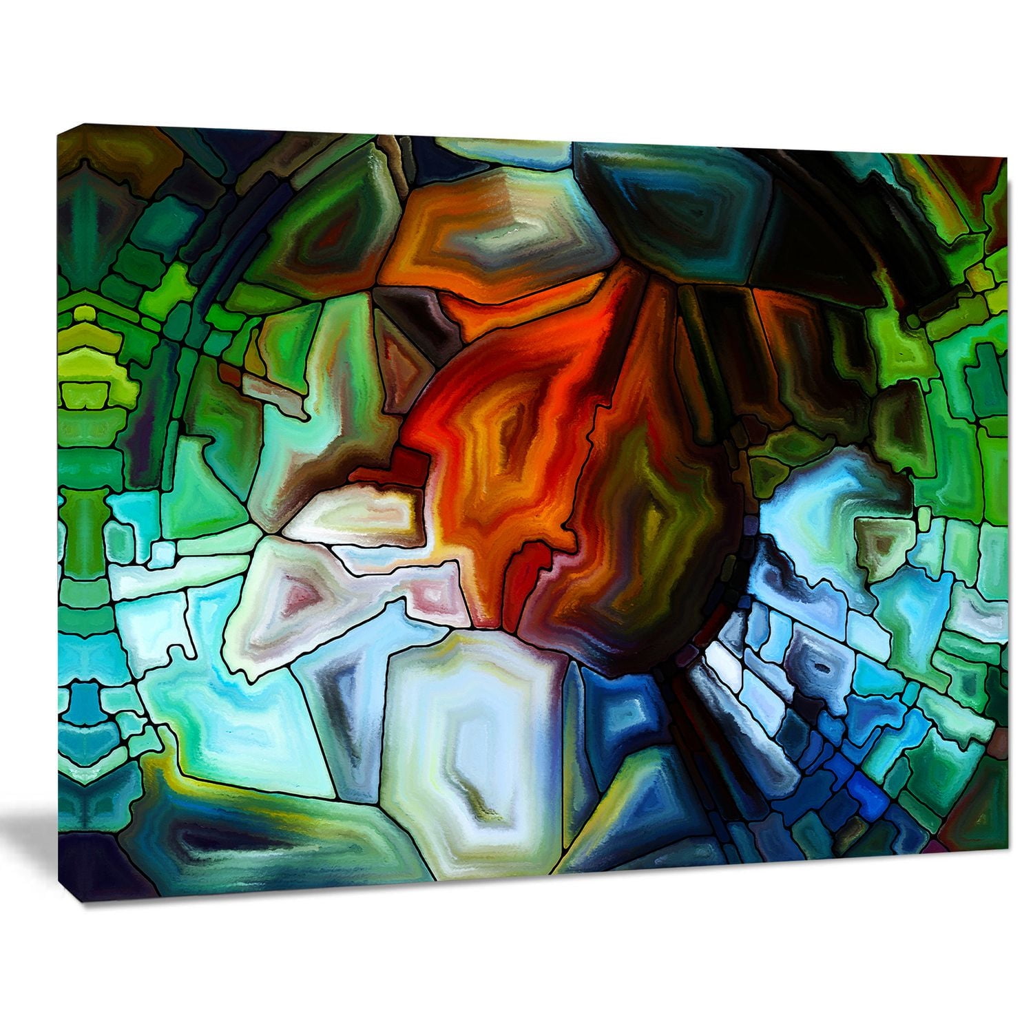 Impression sur toile « conception de vitrail abstrait » Design Art