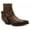 Brown, variant on EGNMCR Men's Ankle Boots Men Shoes British Style Hasp Casual Mid Heel Fashion Buckle Leather Short Knight Men boots